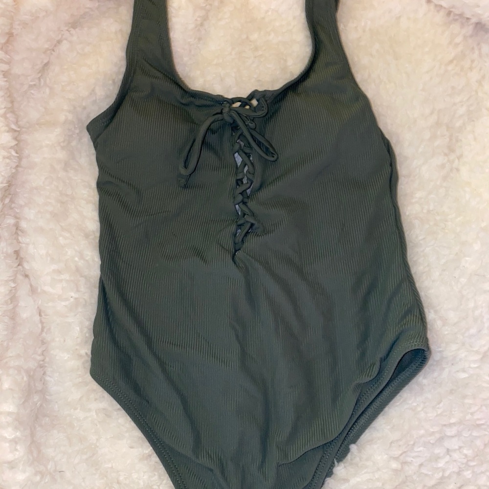 Army Green Criss Cross One Piece